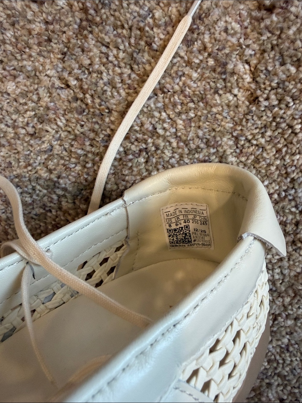 adidas Cream Woven Lace-Up Ballet Sneakers - Picture 3 of 5